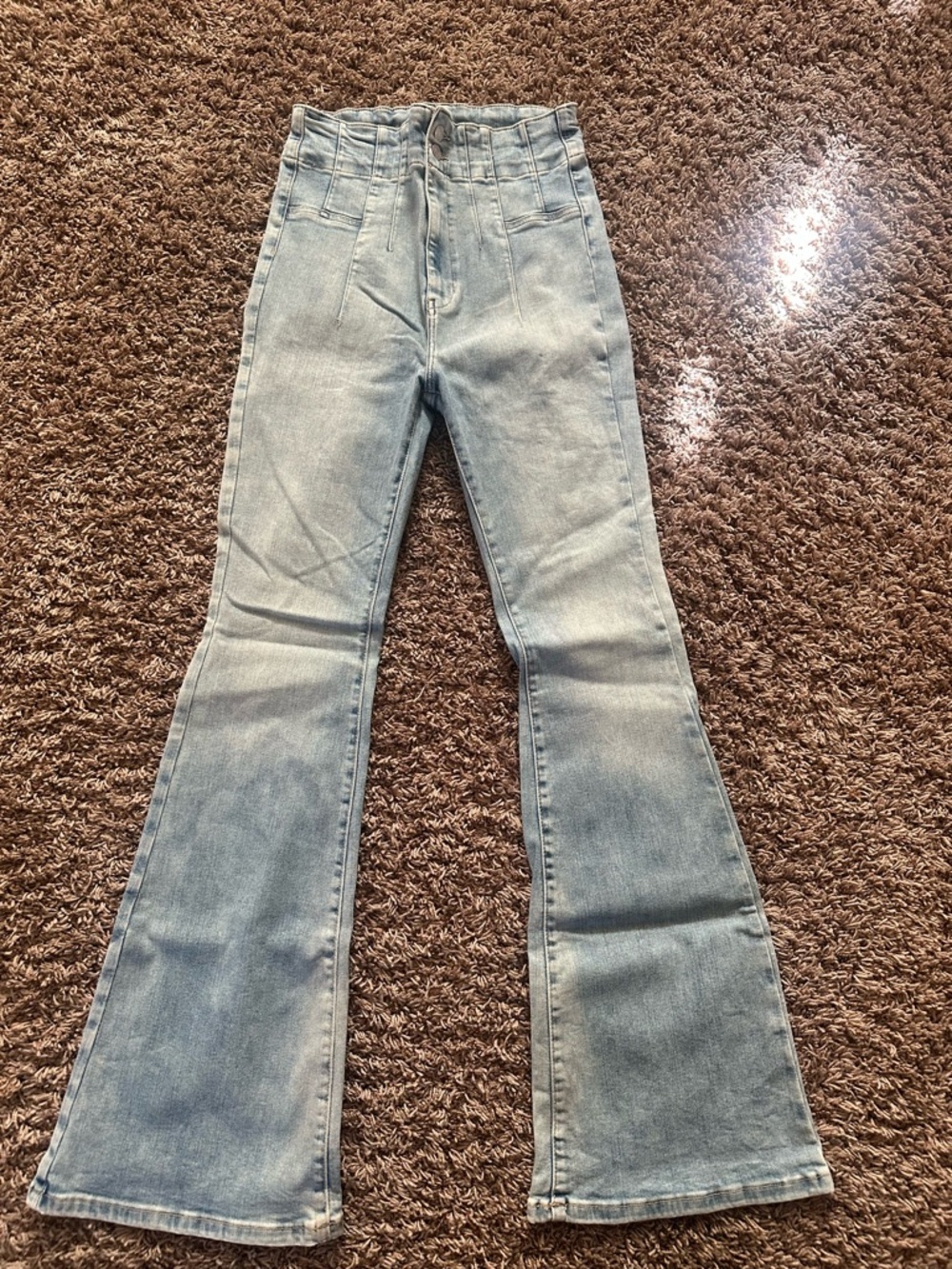 We The Free Light Blue High-Rise Flare Jeans